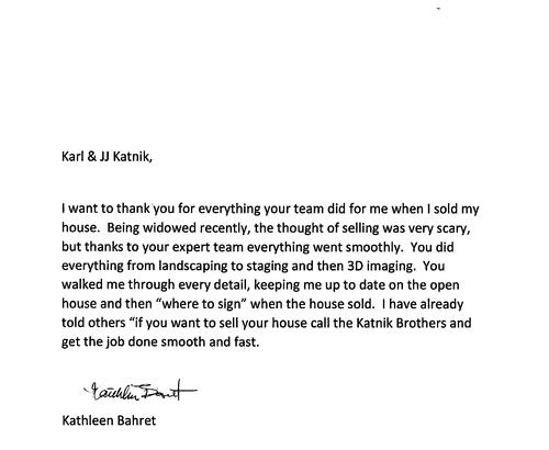 Kathleen Bahret Letter of Recommendation