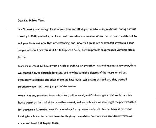 Rob Castellano Letter