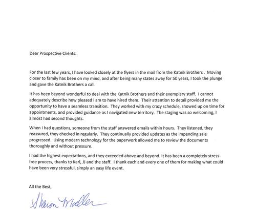 Sharon Moeller Letter